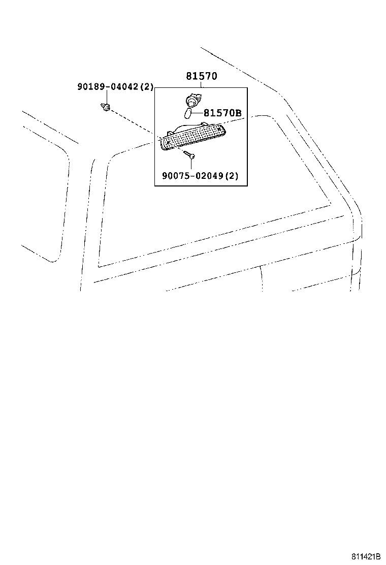 Toyota 81570-35040 LAMP ASSY, CENTER STOP