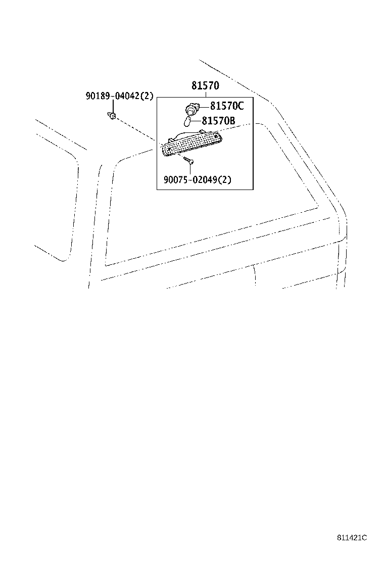 81570-35050 LAMP ASSY, CENTER STOP product image