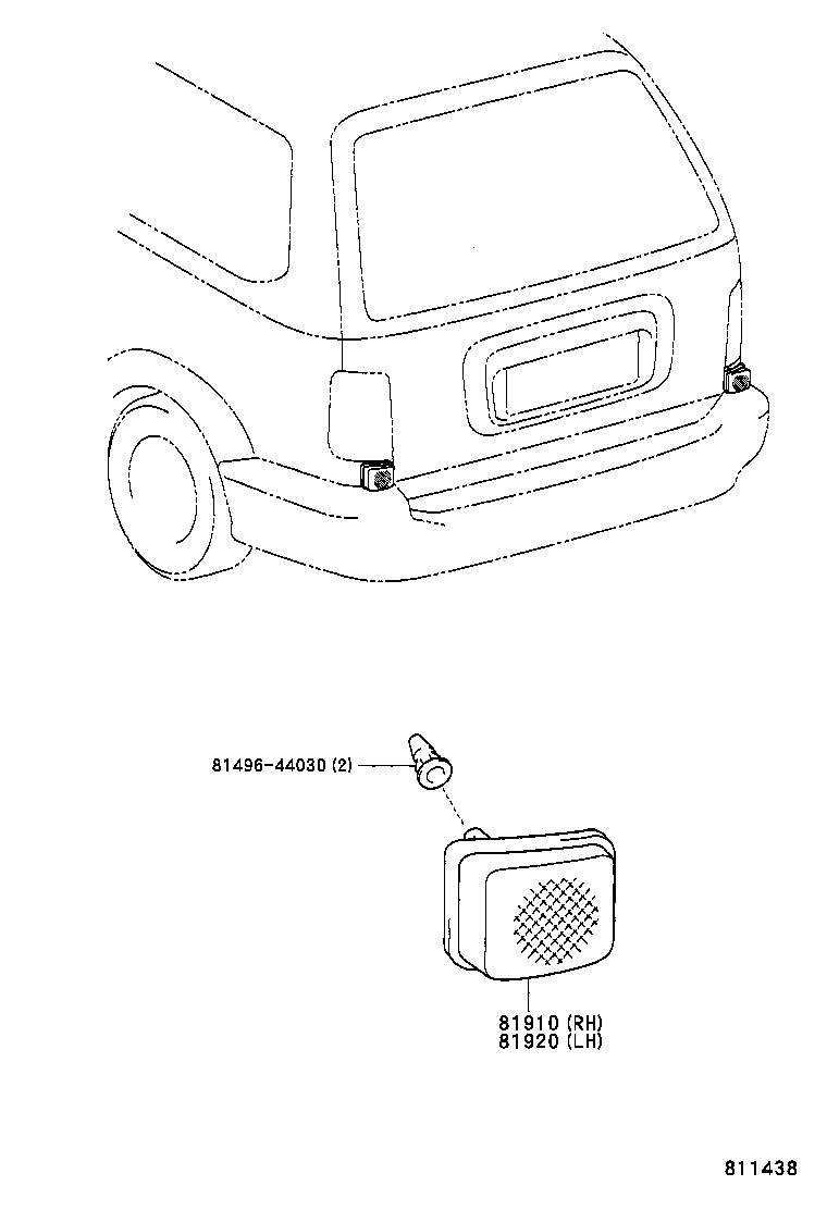 81920-38010 REFLECTOR ASSY, REFLEX, LH product image