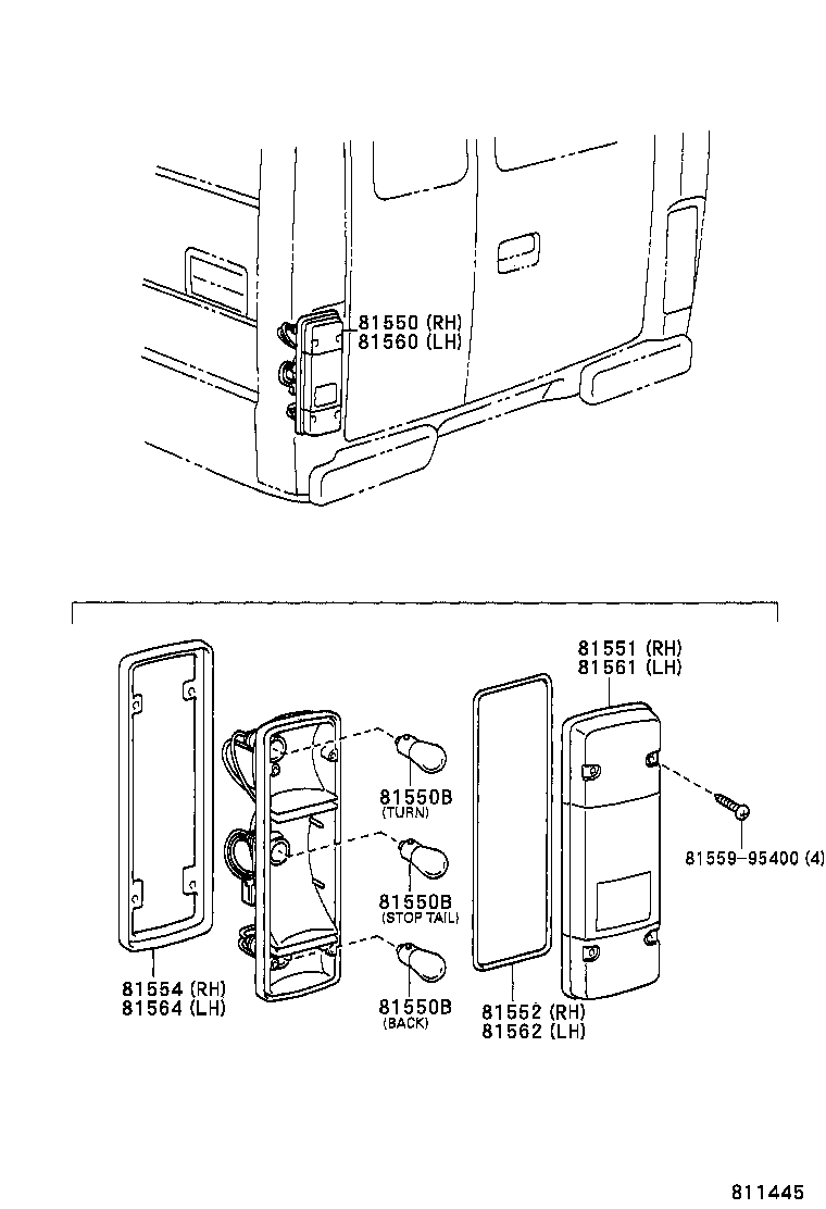 81550-37070 LAMP ASSY, REAR COMBINATION, RH product image