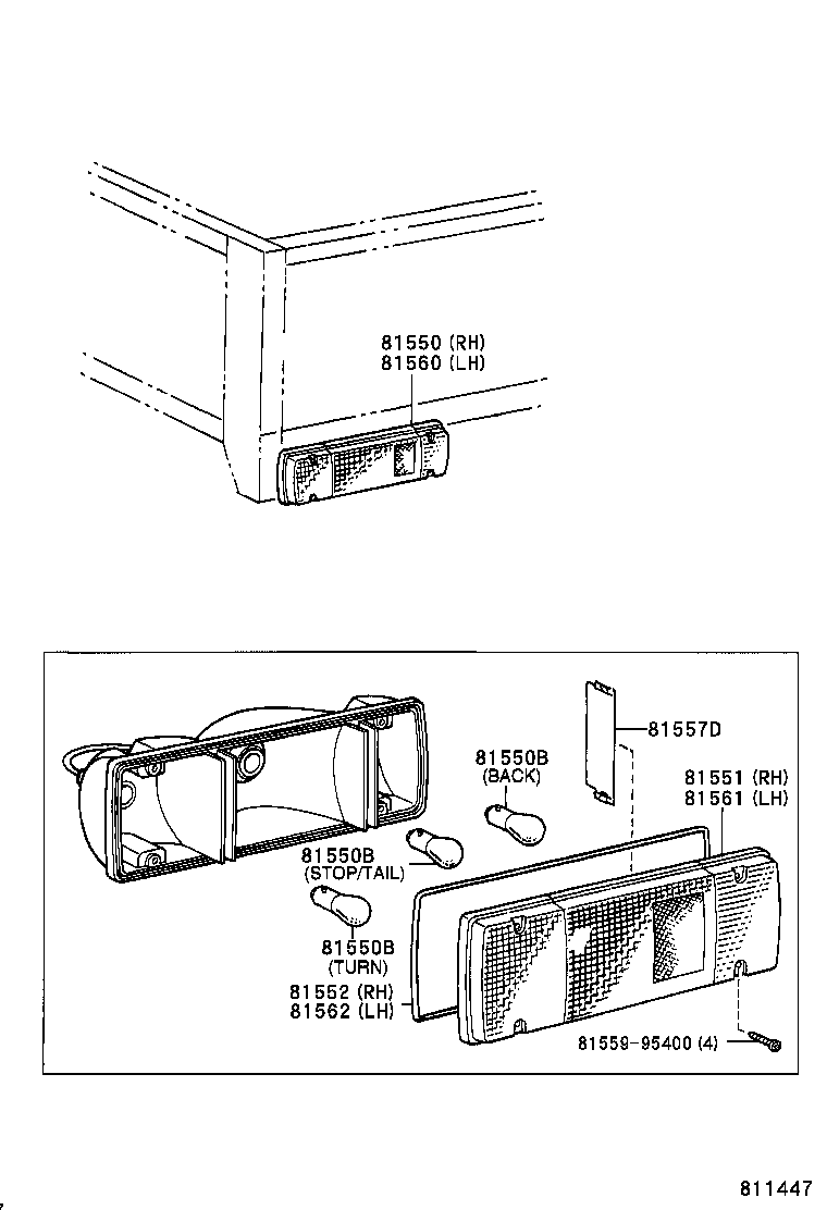 81550-37031 LAMP ASSY, REAR COMBINATION, RH product image