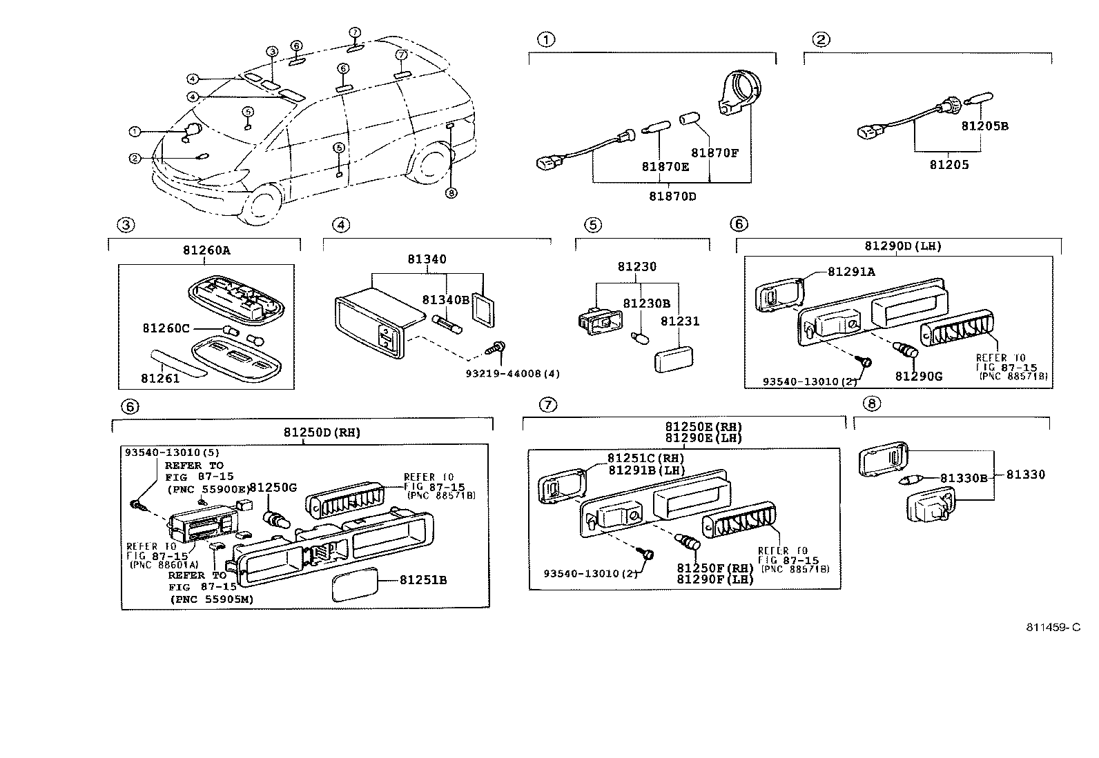 81250-28090-A0 LAMP ASSY, REAR ROOM, RH product image