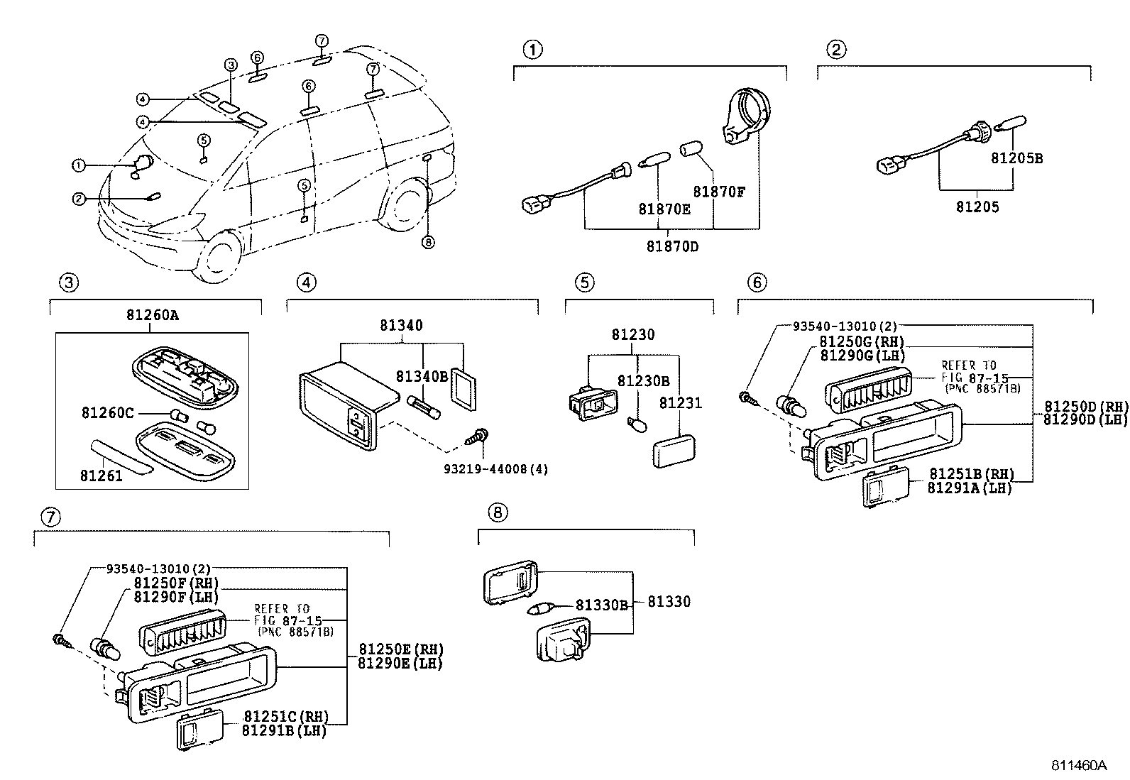 81250-28090-A0 LAMP ASSY, REAR ROOM, RH product image