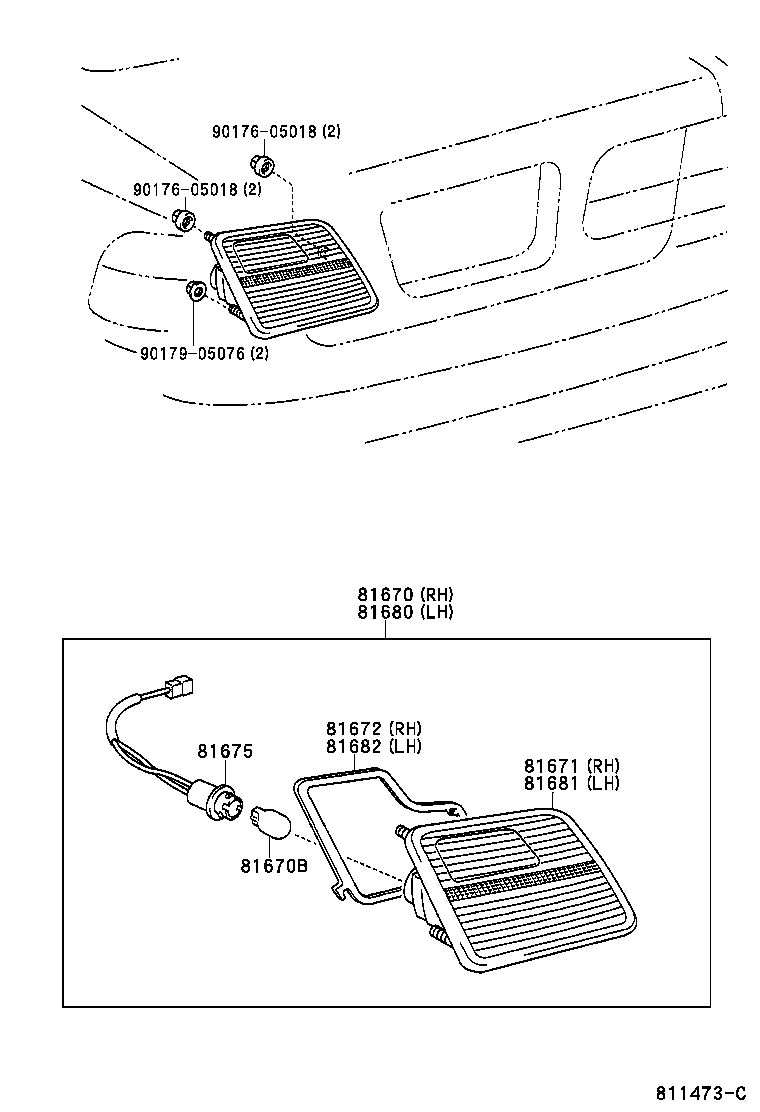 81675-07010 SOCKET & WIRE, BACK-UP LAMP product image