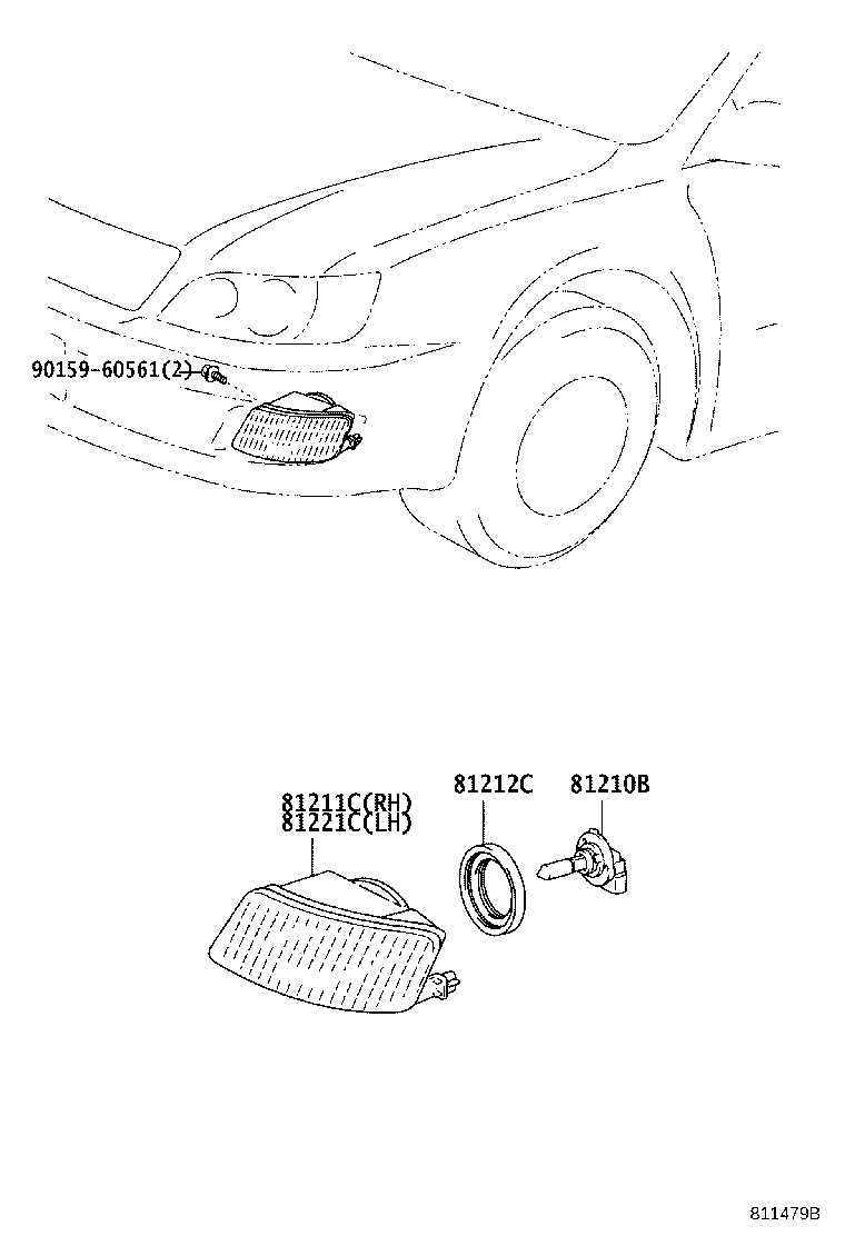 81211-32050 LAMP UNIT, FOG LAMP, RH product image