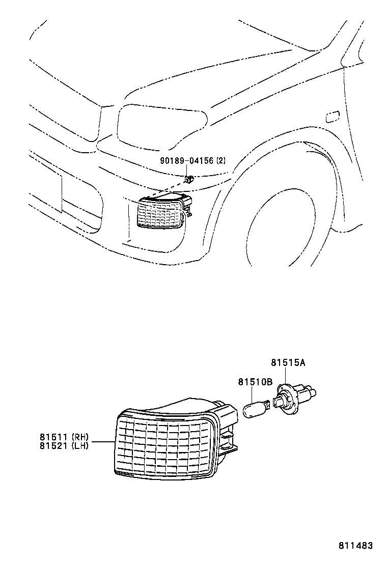 90981-11047 BULB (FOR FRONT TURN SIGNAL LAMP) product image