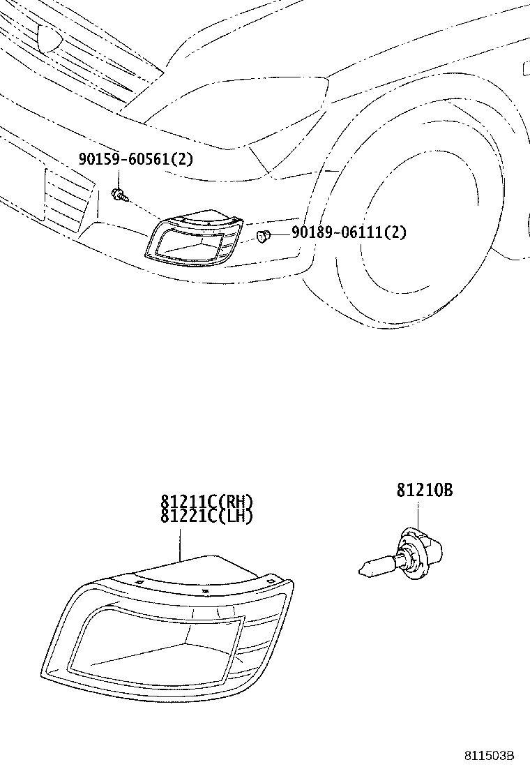 81221-63010 LAMP UNIT, FOG LAMP, LH product image