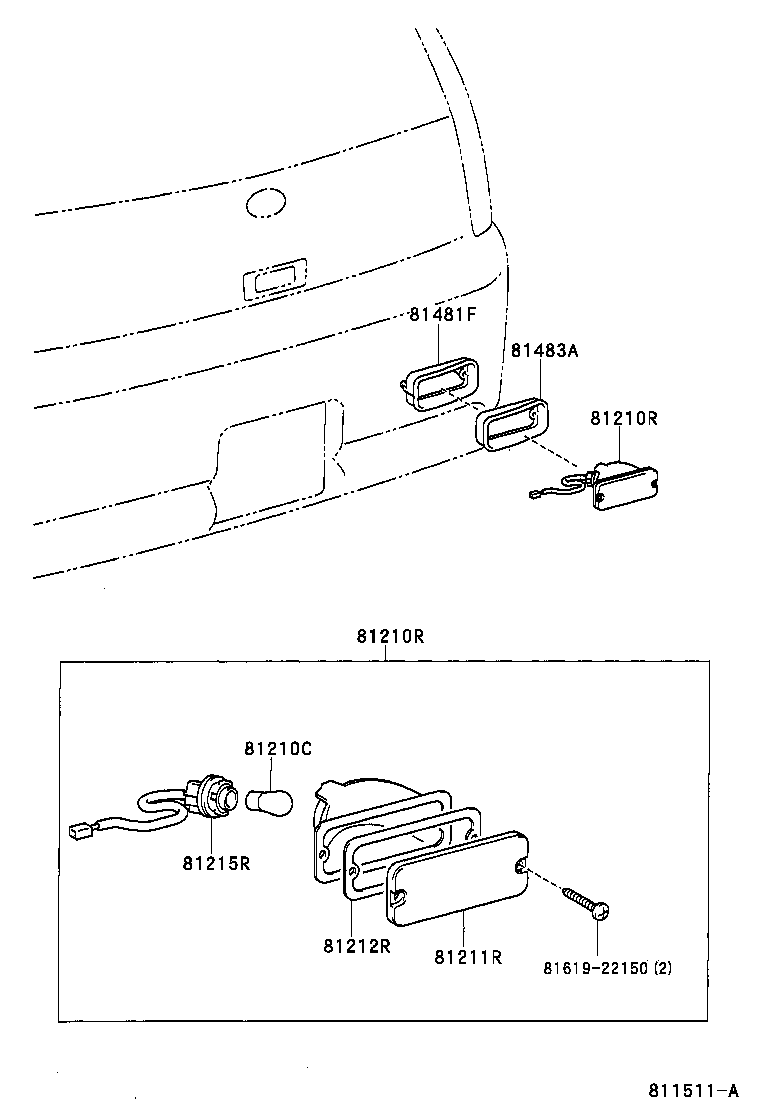 81459-63010 SOCKET & WIRE, REAR FOG LAMP product image