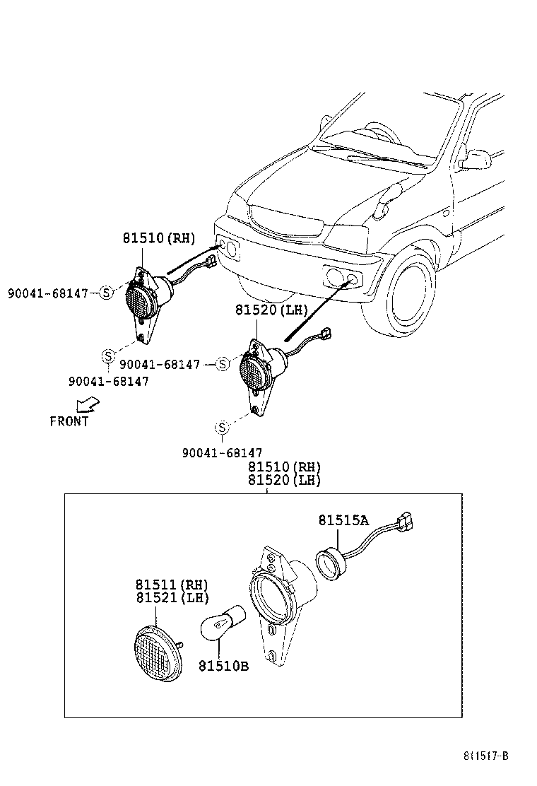 81515-87204 PLUG ASSY, FRONT TURN SIGNAL LAMP product image