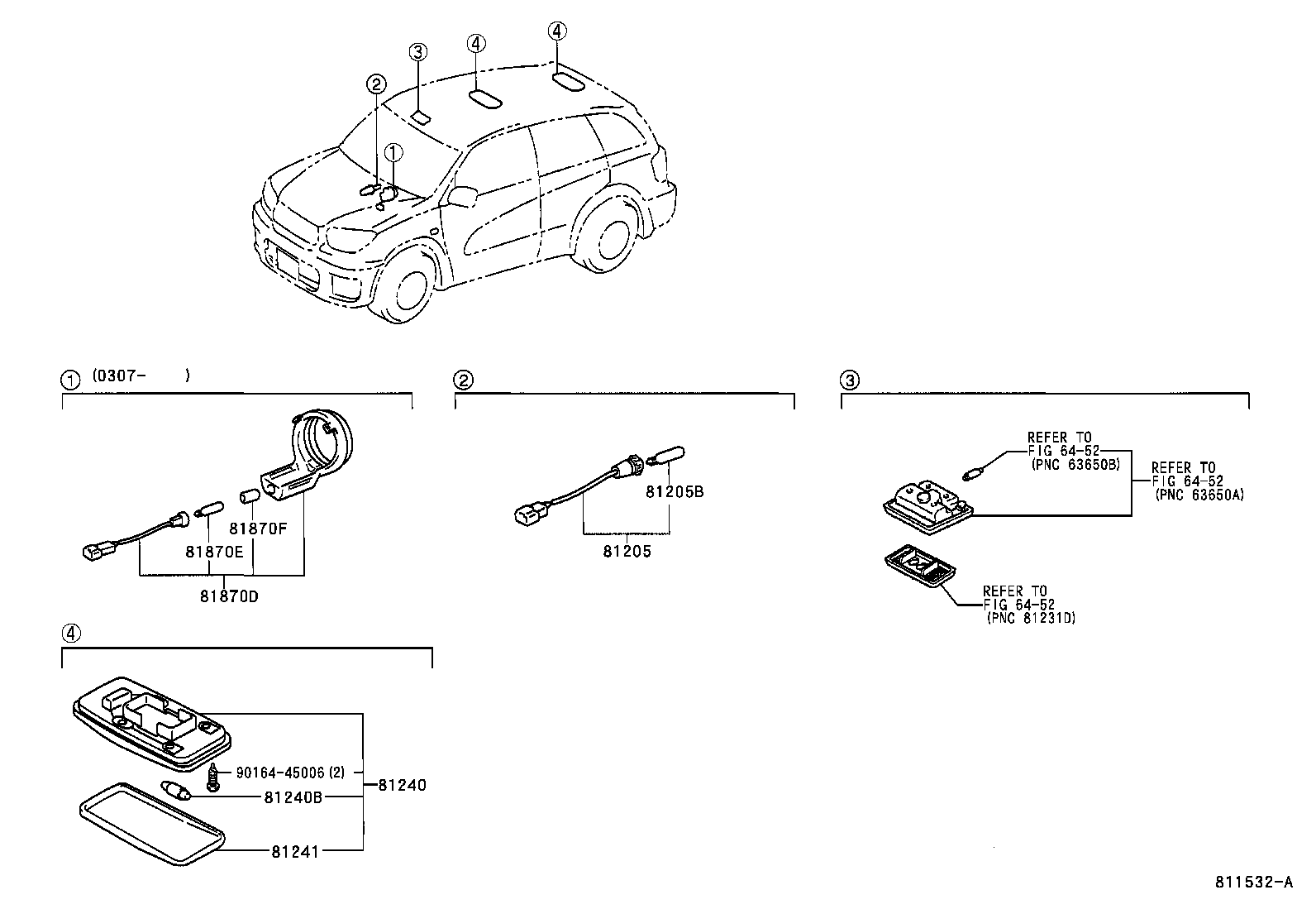 Toyota 81240-12060-P2 LAMP ASSY, ROOM, NO.1