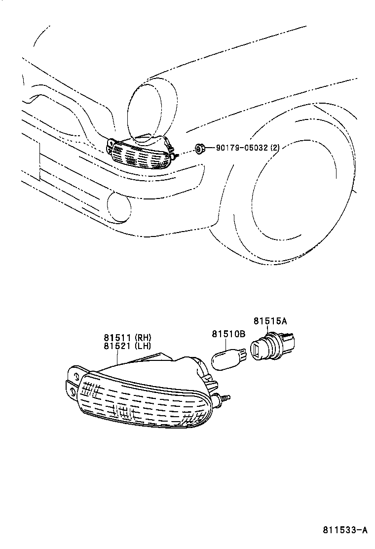 81511-51010 LENS, FRONT TURN SIGNAL LAMP, RH product image