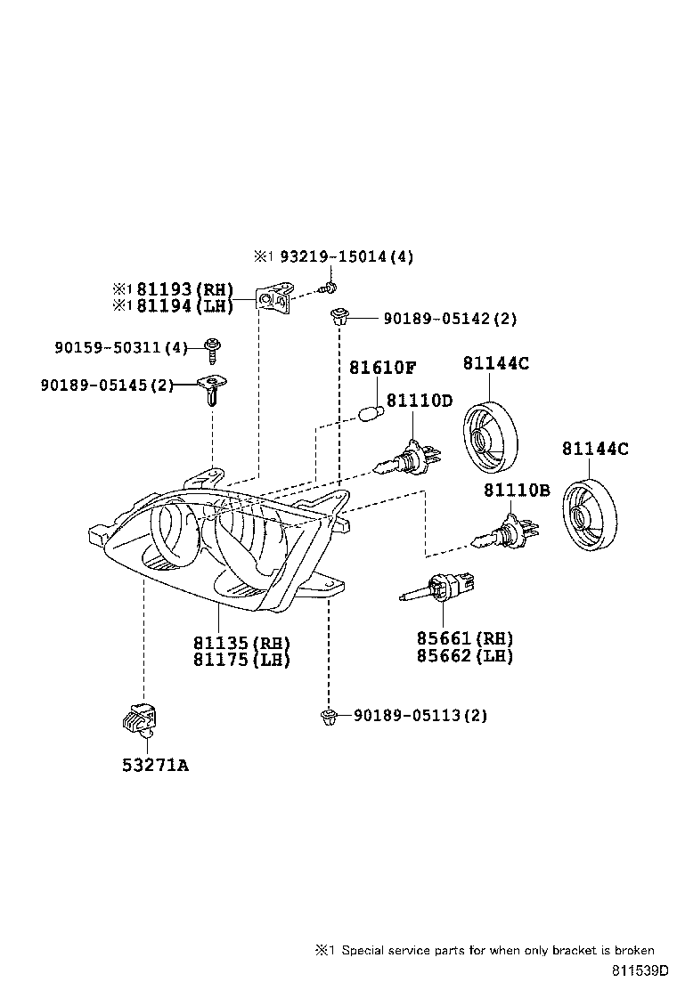 90080-81067 BULB(FOR HEADLAMP, NO.1) product image