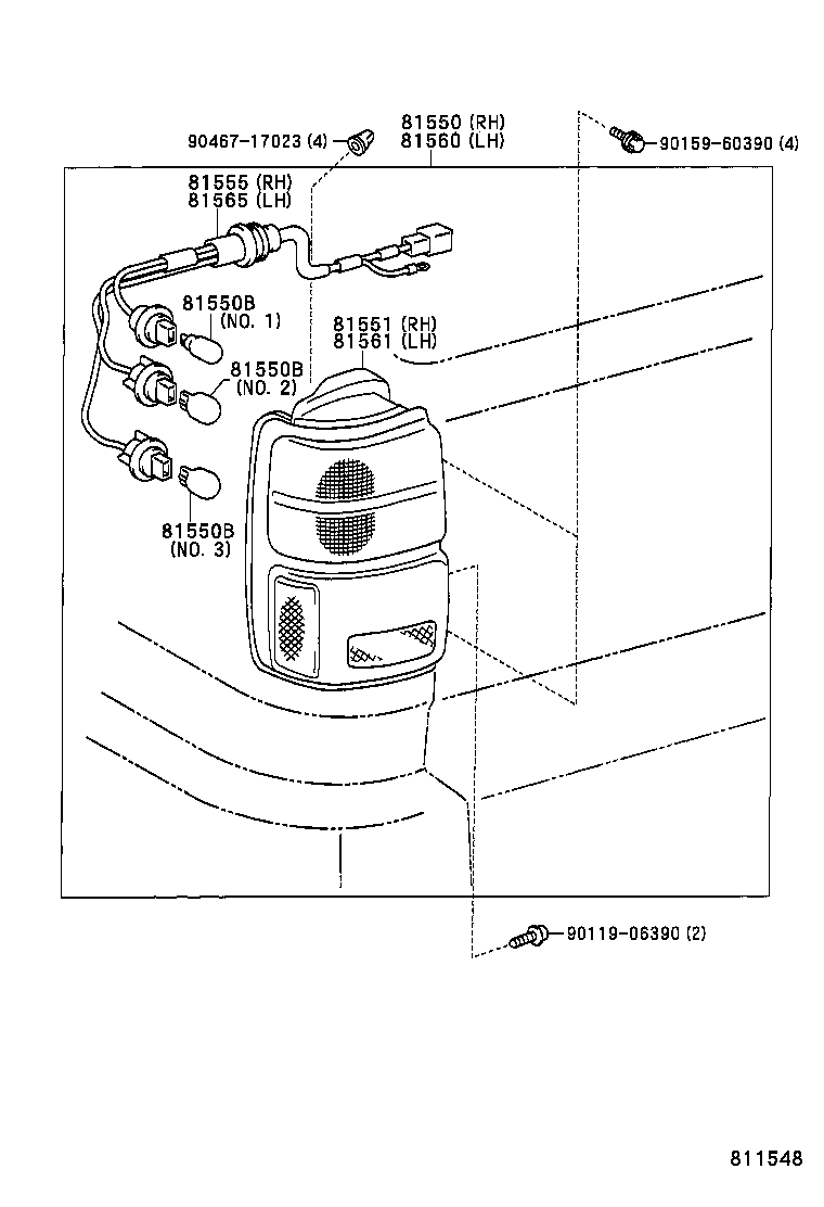 81550-35170 LAMP ASSY, REAR COMBINATION, RH product image