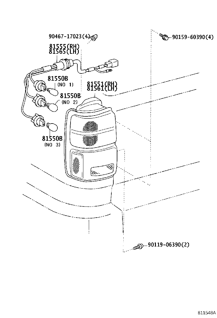 81561-35170 LENS, REAR COMBINATION LAMP, LH product image