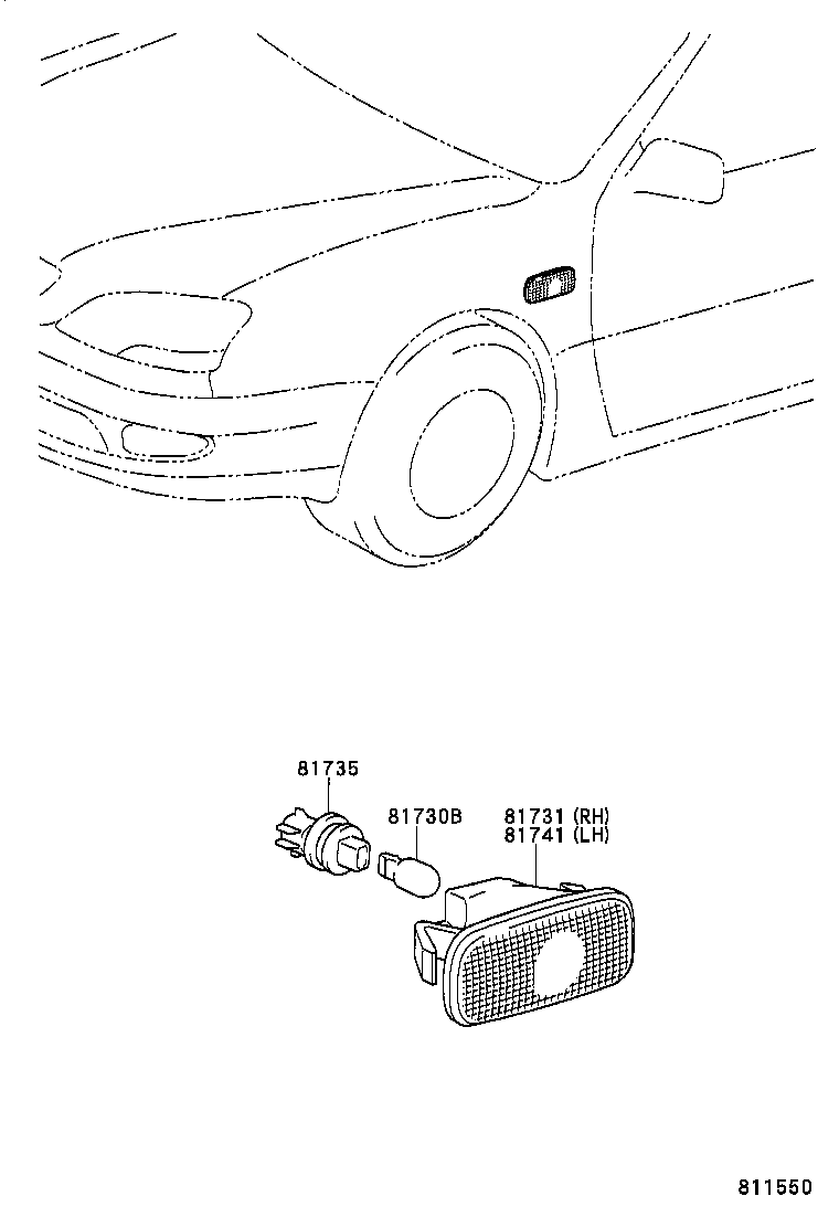 81731-51020 LENS, SIDE TURN SIGNAL LAMP, RH product image