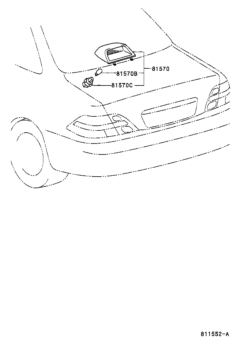 Toyota 81570-50030-C0 LAMP ASSY, CENTER STOP