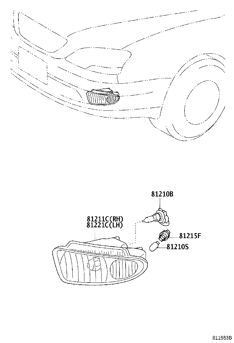 81211-50080 LAMP UNIT, FOG LAMP, RH product image