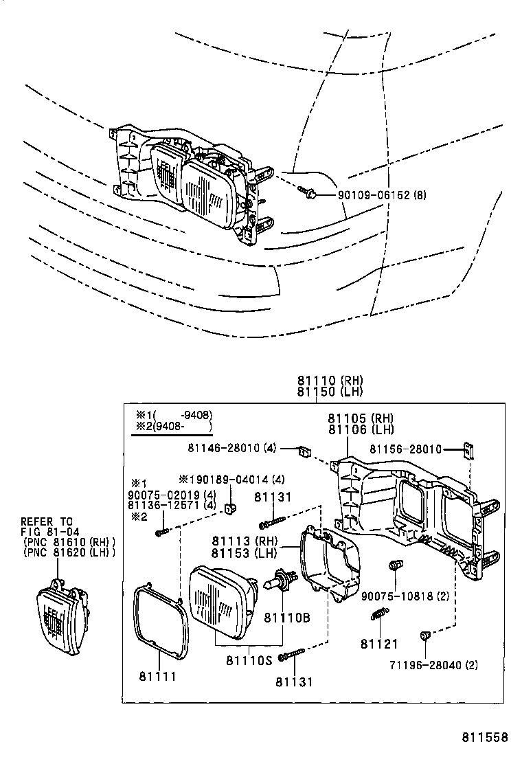 81150-28520 HEADLAMP ASSY, LH product image