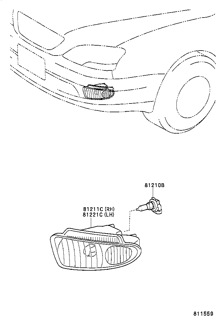 81211-50050 LAMP UNIT, FOG LAMP, RH product image