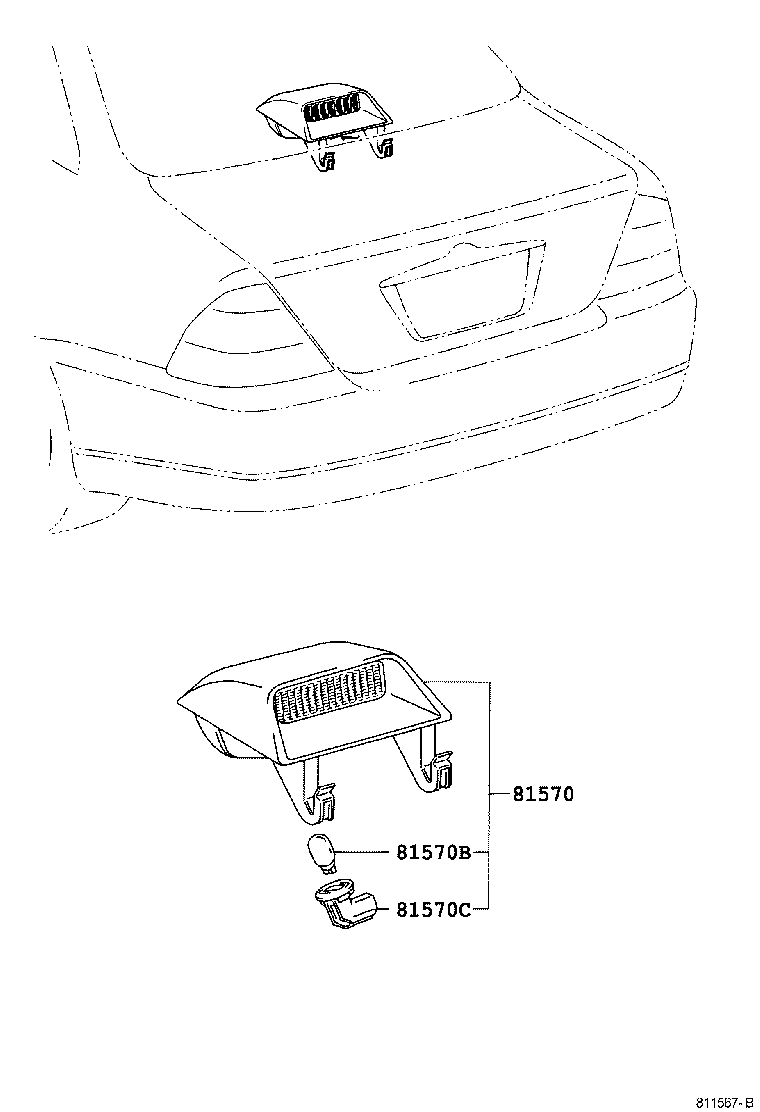 81570-13170 LAMP ASSY, CENTER STOP product image