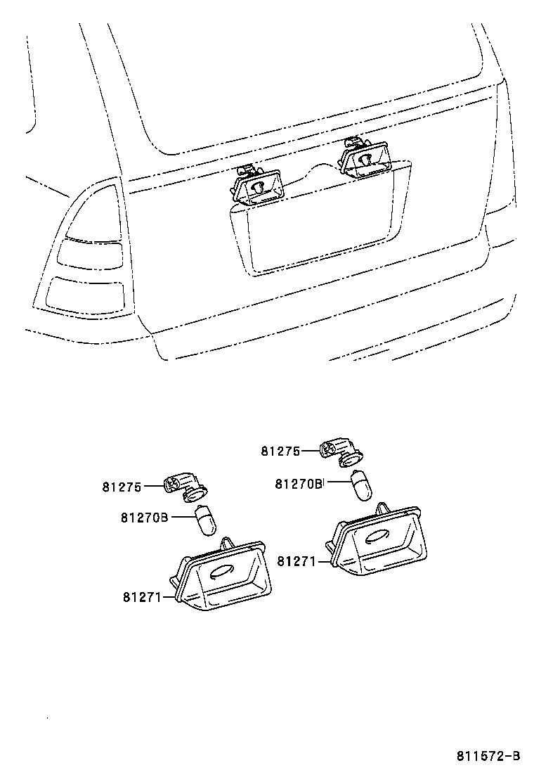 81270-12502 LAMP ASSY, LICENSE PLATE product image