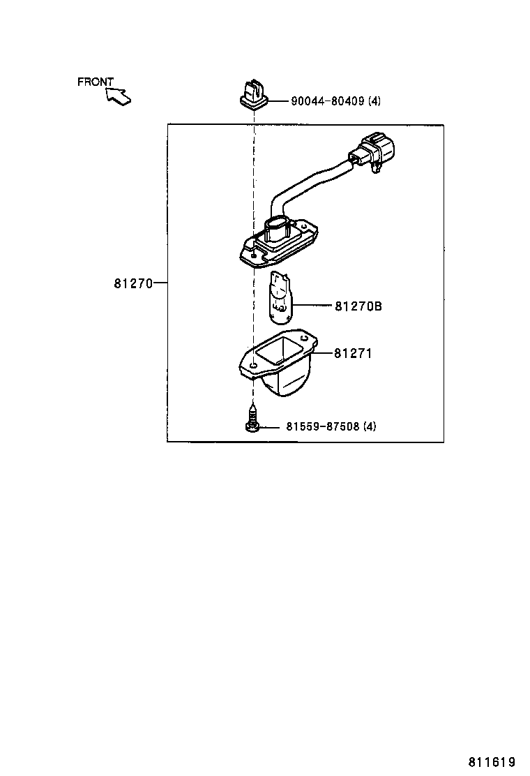 81270-97501 LAMP ASSY, LICENSE PLATE product image