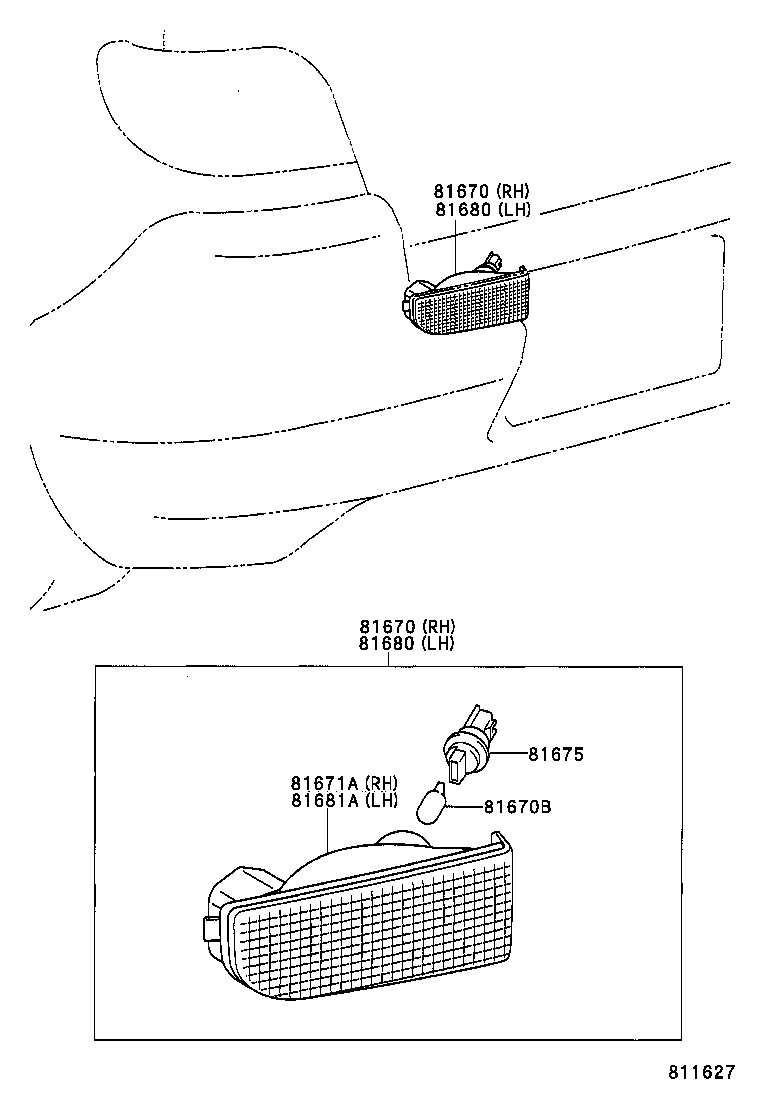 81671-52010 LENS & BODY, BACK-UP LAMP product image