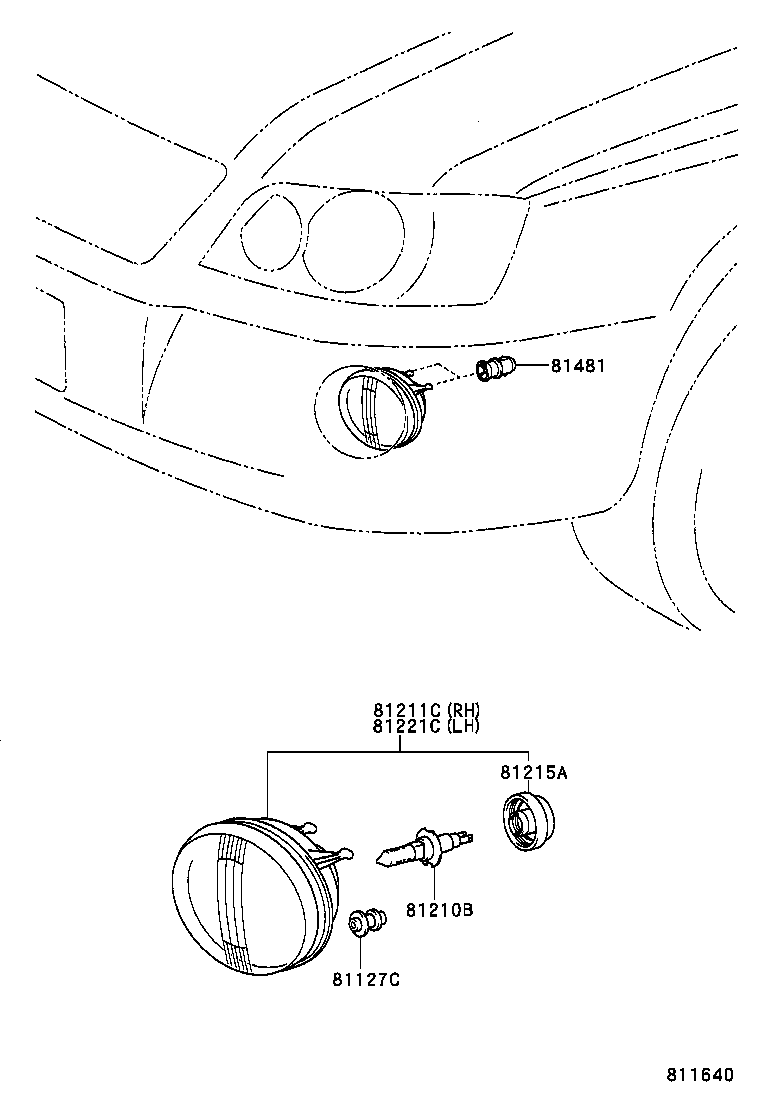 81211-48010 LAMP UNIT, FOG LAMP, RH product image