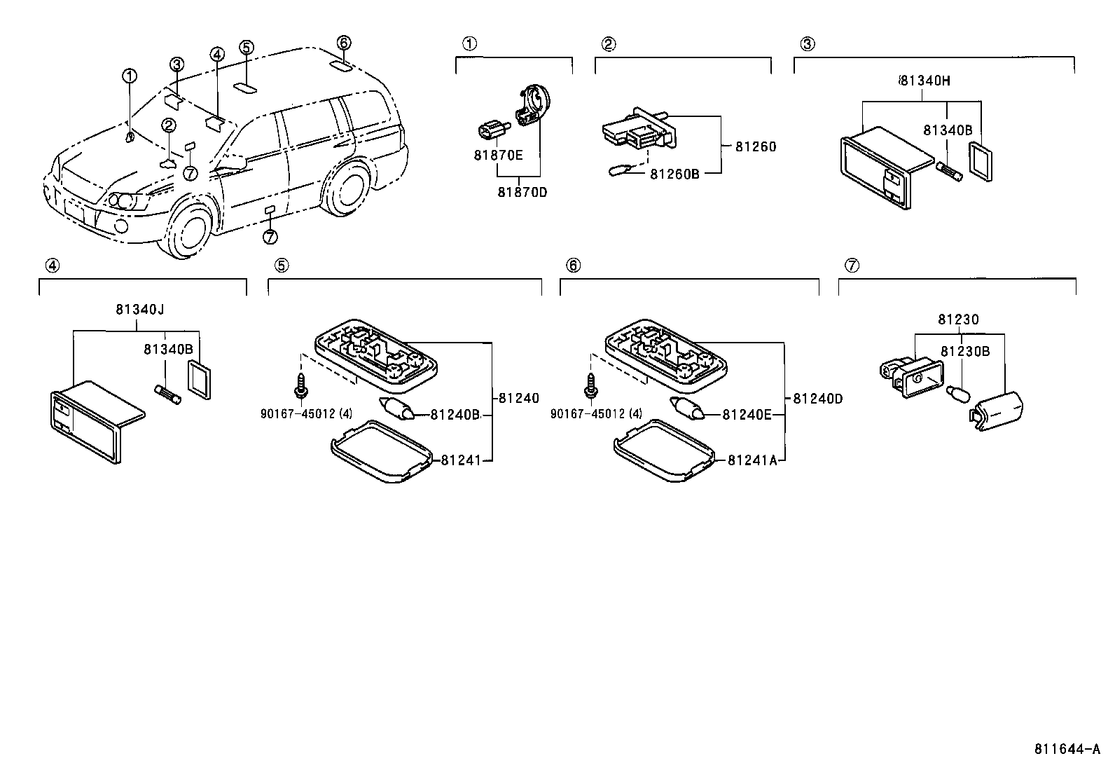 81870-48030 LAMP ASSY, KEY CYLINDER product image