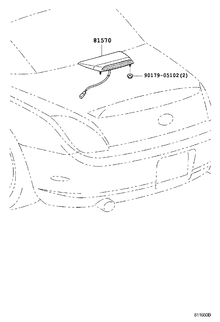 Toyota 81570-24060-E1 LAMP ASSY, CENTER STOP