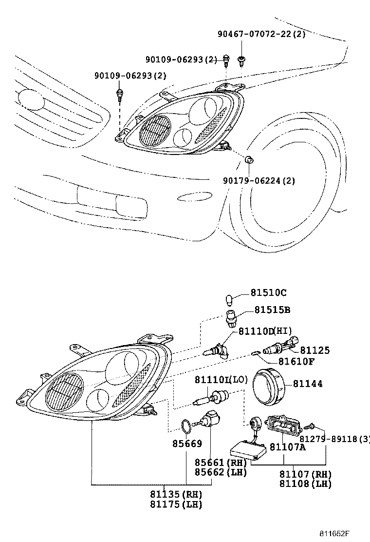 85661-50040 MOTOR, HEADLAMP LEVELING, RH product image