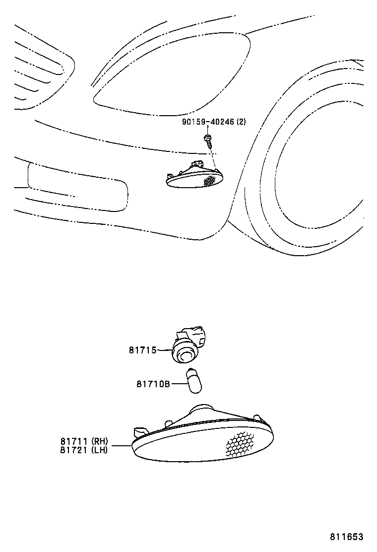 81731-24030 LENS, FRONT MARKER LAMP, RH product image