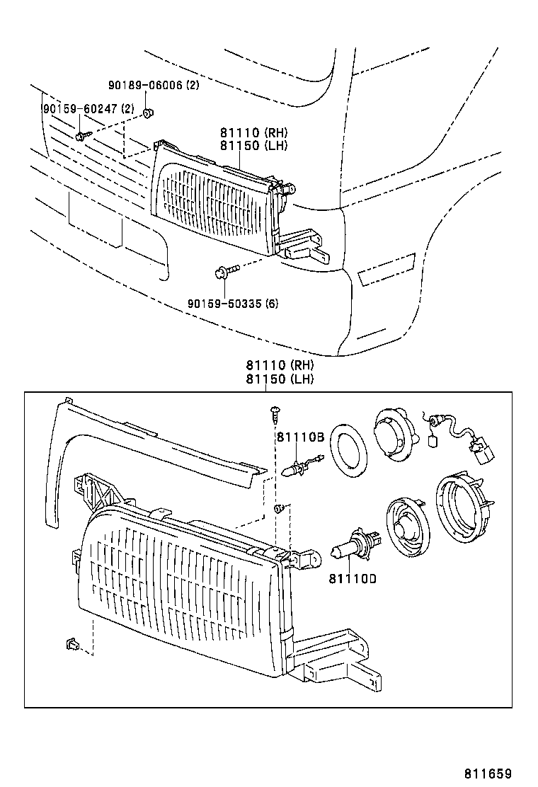 81150-36330 HEADLAMP ASSY, LH product image