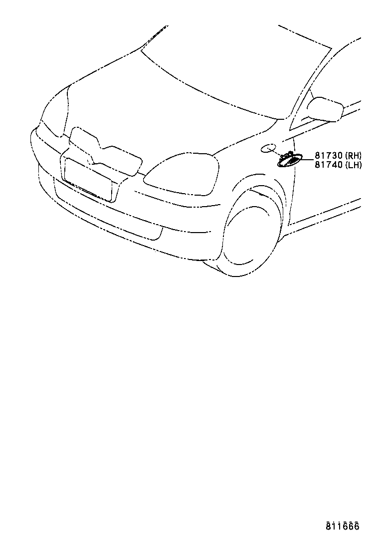 81740-0D010 LAMP ASSY, SIDE TURN SIGNAL, LH product image