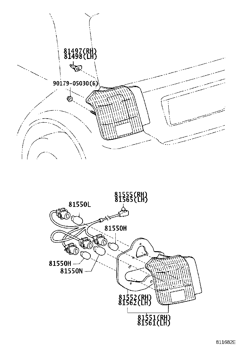 81552-13550 GASKET, REAR COMBINATION LAMP LENS, RH product image
