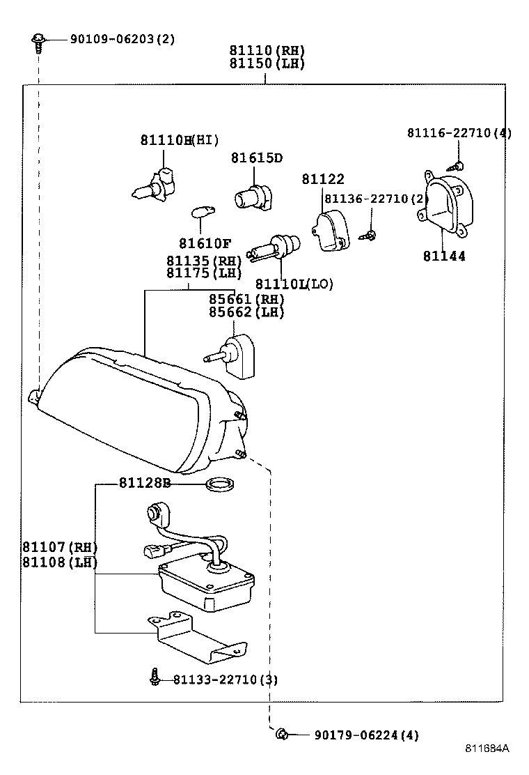 81150-22682 HEADLAMP ASSY, LH product image