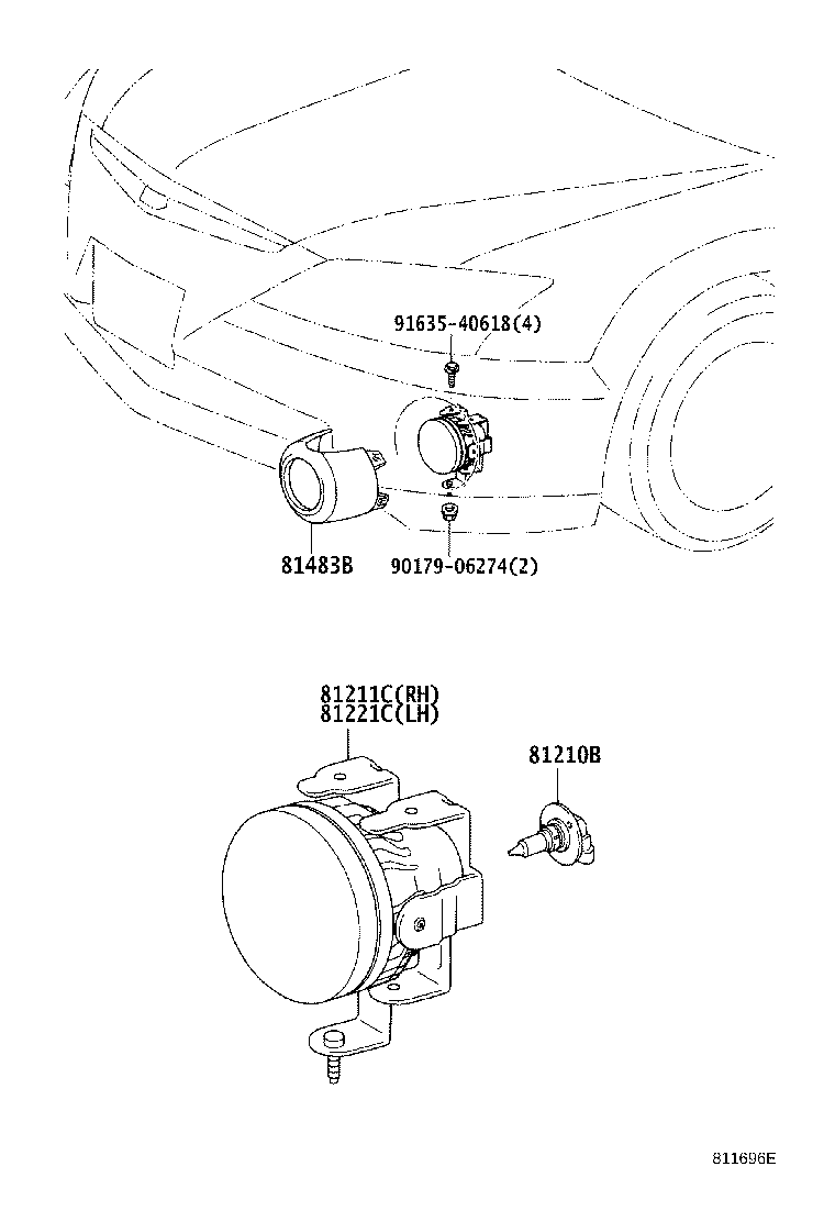 81211-12170 LAMP UNIT, FOG LAMP, RH product image