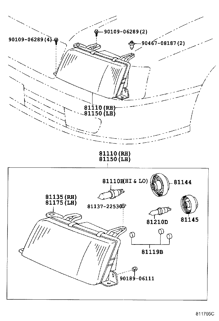 81110-30740 HEADLAMP ASSY, RH product image