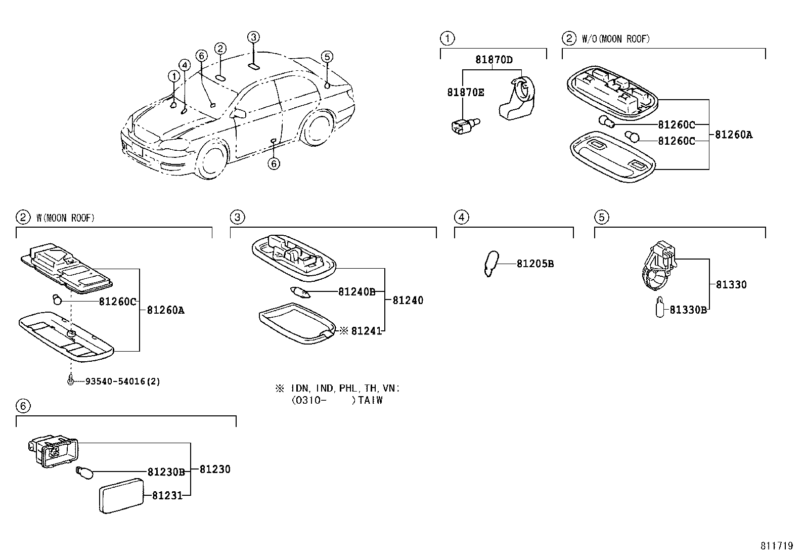 81230-02030 LAMP ASSY, COURTESY product image