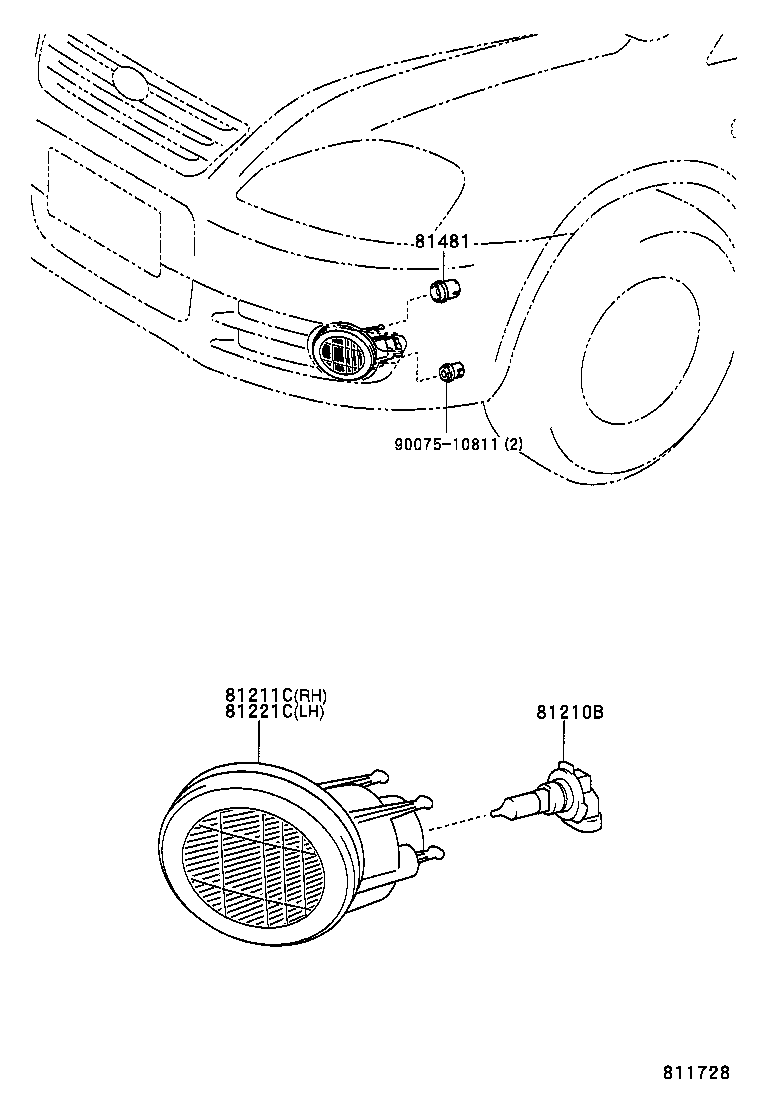 81210-28210 LAMP ASSY, FOG, RH product image