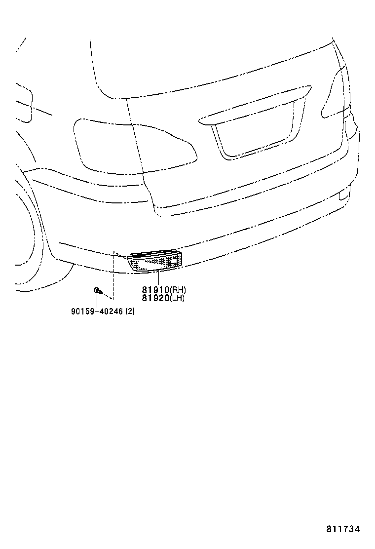 81910-48010 REFLECTOR ASSY, REFLEX, RH product image