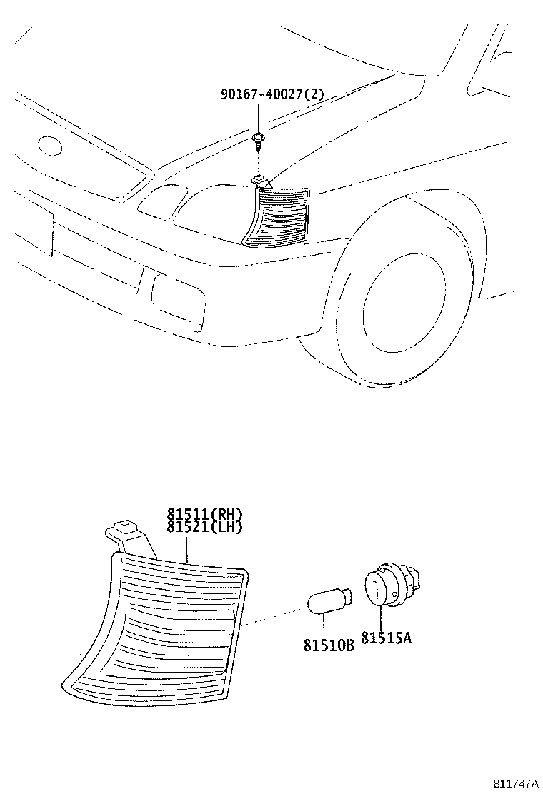 81511-44060 LENS, FRONT TURN SIGNAL LAMP, RH product image