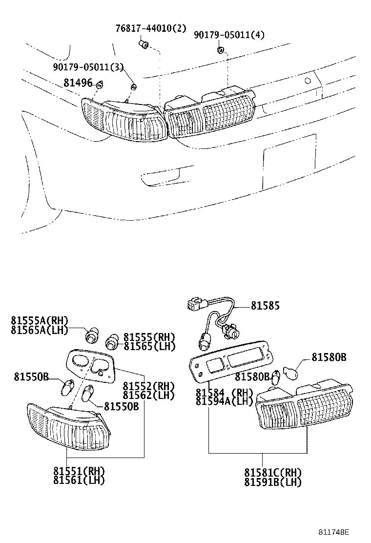 81585-44110 SOCKET & WIRE, REAR LAMP product image