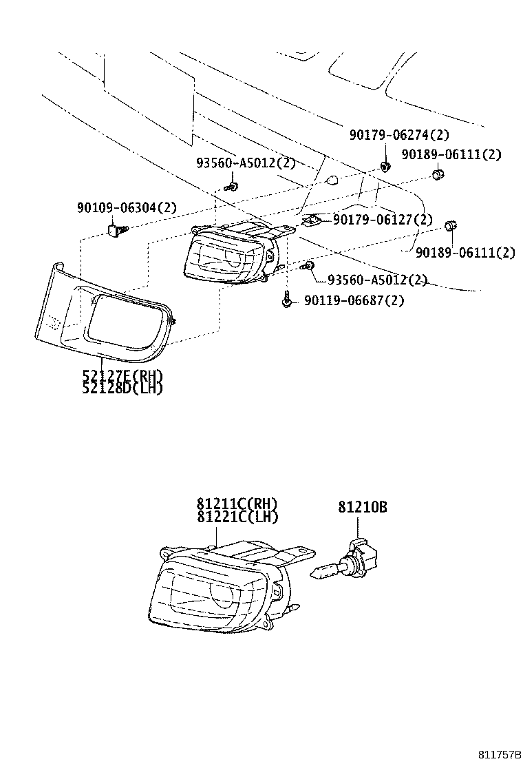 81211-44070 LAMP UNIT, FOG LAMP, RH product image