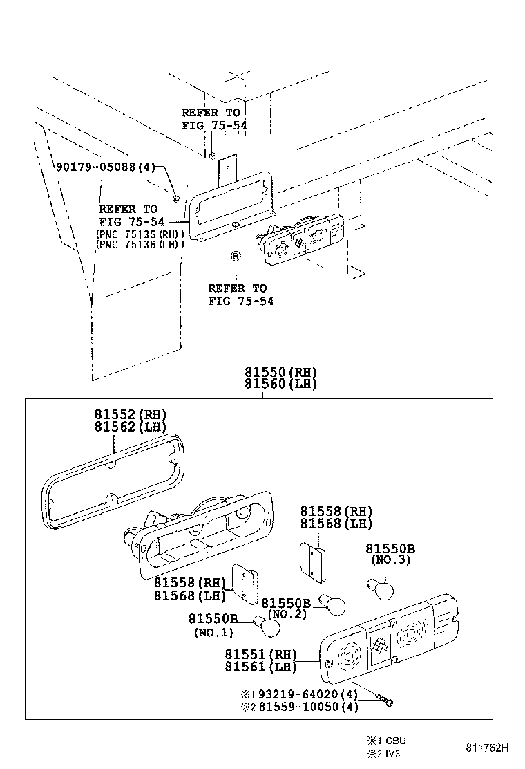 81560-25140 LAMP ASSY, REAR COMBINATION, LH product image