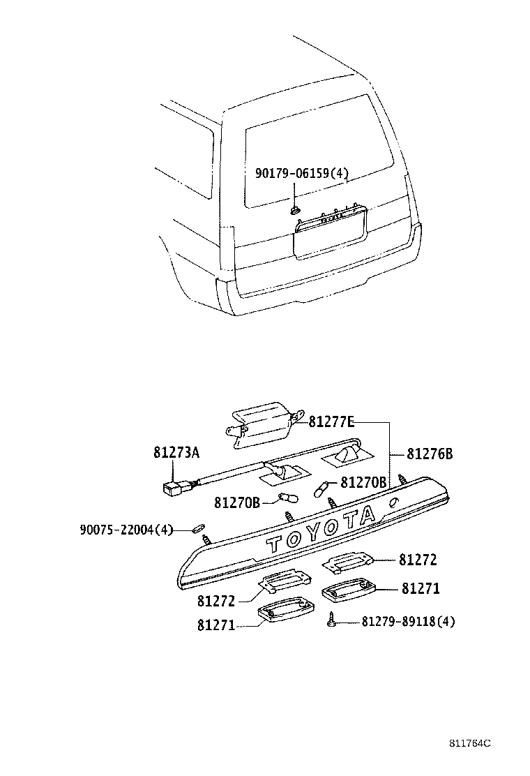 81270-25060 LAMP ASSY, LICENSE PLATE product image