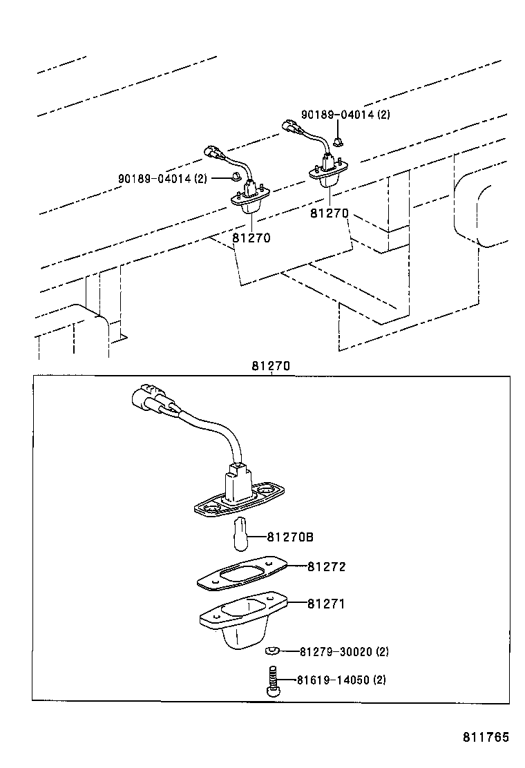 81270-25060 LAMP ASSY, LICENSE PLATE product image