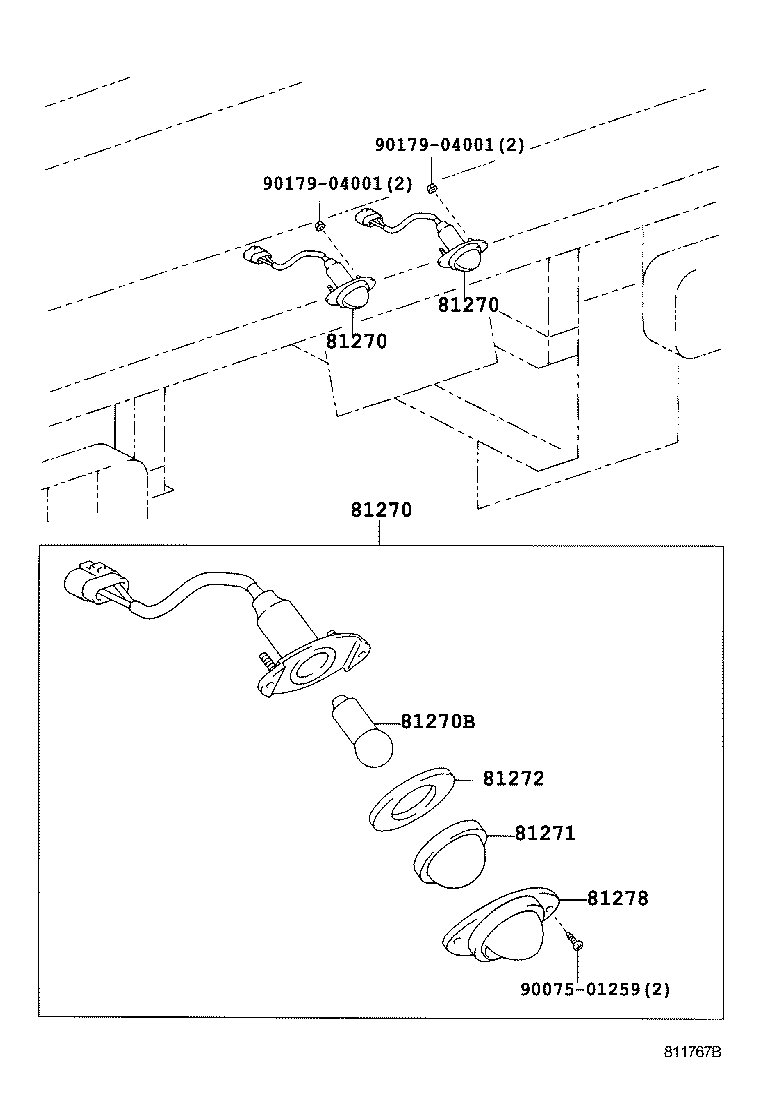 81270-25071 LAMP ASSY, LICENSE PLATE product image
