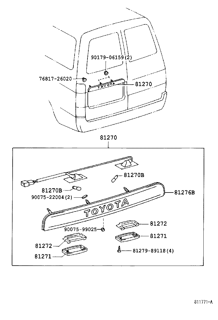 81270-25060 LAMP ASSY, LICENSE PLATE product image