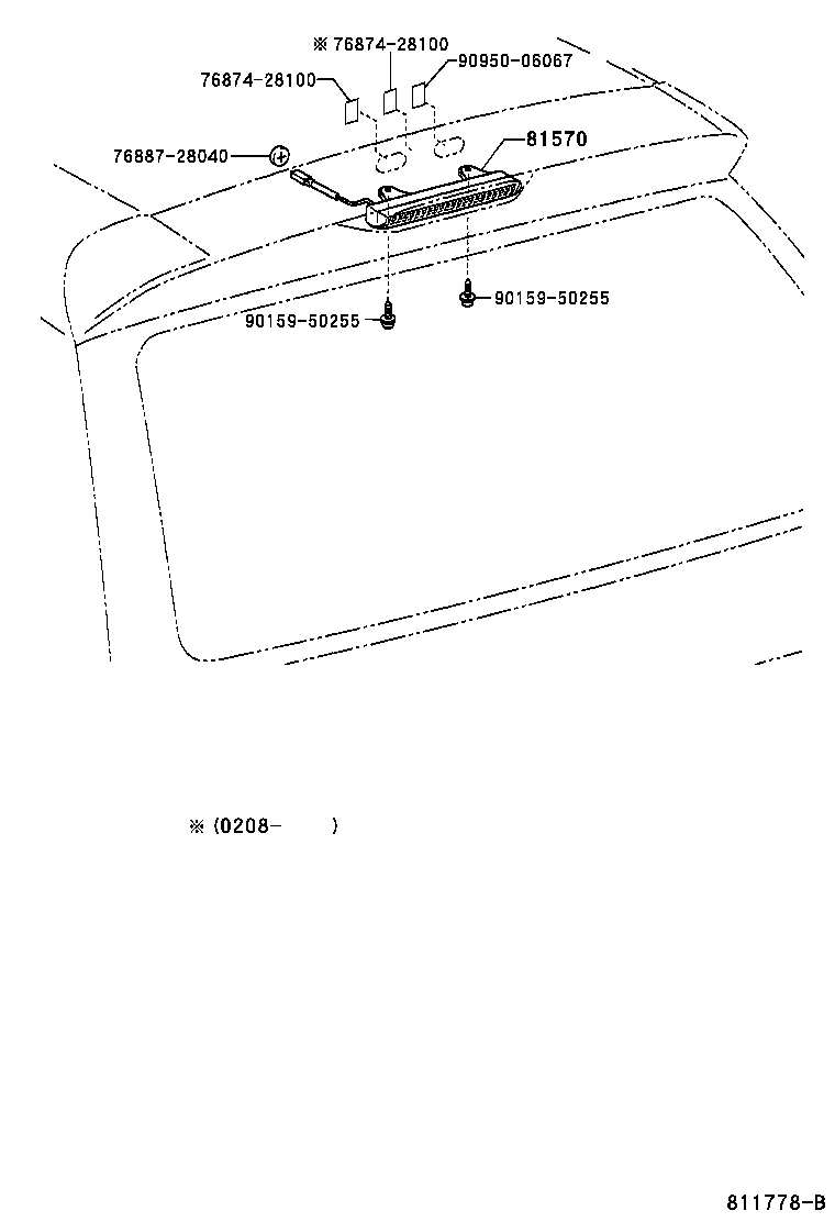 81570-28190 LAMP ASSY, CENTER STOP product image